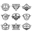 vintage monochrome military labels set vector image