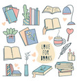 hand drawn books set vector image vector image