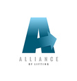 letter a logo template arrow growth concept vector image vector image