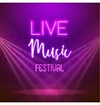 neon live music concert acoustic party poster vector image vector image