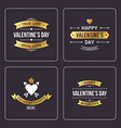 set of golden decorative badges on black vector image