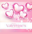 valentine s day design template with glossy heart vector image