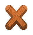 wooden cross cancellation sign or delete vector image