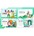 healthy lifestyle fitness concept for website vector image