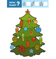 counting game for children christmas tree and toys vector image