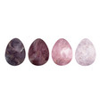set easter eggs with different texture vector image