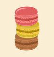 stack colored macaroons vector image