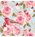 english roses and birds seamless vector image vector image