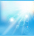 spring summer sunlight flare abstract blue sky vector image