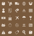 logistics color icons on brown background vector image vector image