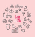 set of baby icons flat style signs vector image vector image
