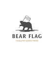standing ice polar grizzly bear silhouette hold vector image