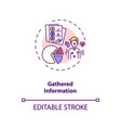 gathered information concept icon vector image vector image