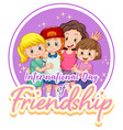 international day of friendship banner vector image
