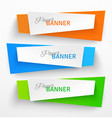 set of colorful paper origami banners vector image vector image