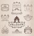 thai art pattern vintage design elements and frame vector image vector image