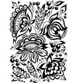 beautiful monochrome black and white flowers vector image vector image