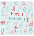 birthday card - with hand drawn elements vector image