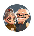 couple grandma and grandpa together cute cartoon vector image