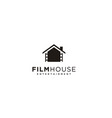home house film stripes cinema video movie logo vector image vector image