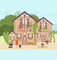 hotel bed and breakfast for travel vacation vector image