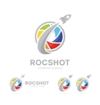 rocket and camera shutter logo vector image vector image