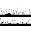 set templates meadows with weeds plants vector image