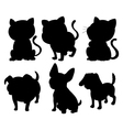 silhouettes of cats and dogs vector image