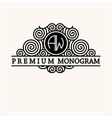 stylish graceful monogram in art nouveau style vector image vector image