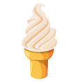 ice cream soft swirl milk dessert cartoon icon vector image vector image