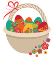 easter eggs with basket vector image vector image