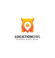 logo location owl gradient colorful style vector image vector image
