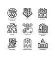 market economy icons set vector image