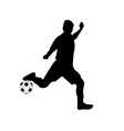 soccer player hits the ball vector image