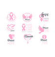 breast cancer fund set of colorful promo sign vector image