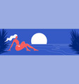 woman on beach vector image vector image