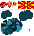 macedonia map with named divisions vector image vector image