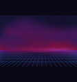 retro game background digital waves abstract vector image vector image