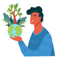 ecology and environmental care of planet earth vector image
