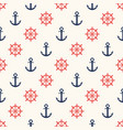 marine pattern ship helm and anchor navy seamless vector image vector image