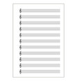 a4 music sheet with note stave treble clef vector image vector image