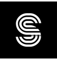 capital letter s made of three white stripes vector image