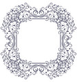 floral decorative frame black vintage ornament vector image