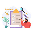 woman character voting and put tick cross mark vector image