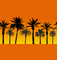 seamless pattern palm trees silhouettes vector image