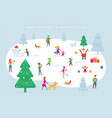 christmas people in action activity outdoor vector image