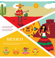 flat mexico colorful template vector image vector image