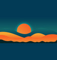 hand drawn landscape sunset elements or mountains vector image