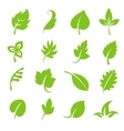 leaf icon set fresh green leaves various shapes vector image