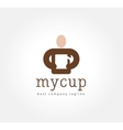 abstract man with coffee logo icon concept vector image